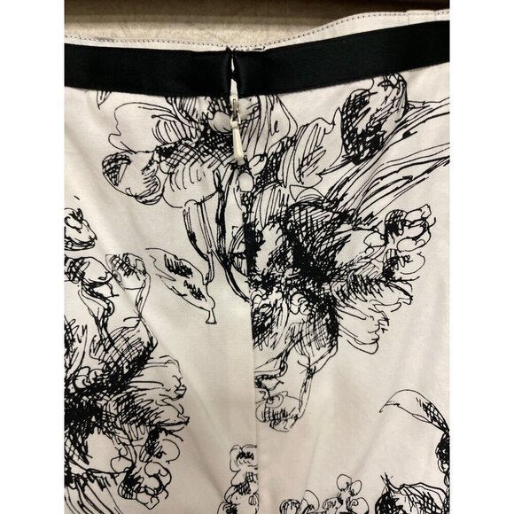 Eddie Bauer Black White Floral Skirt 100% Cotton Short Women's Size 16 - Picture 5 of 6